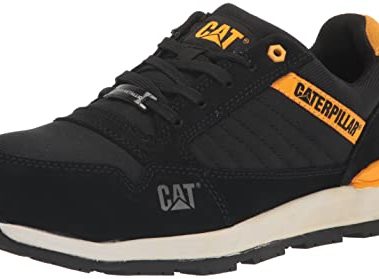 CAT Men's Venward Composite Toe Industrial Shoe, Black/Cat Yellow, 8