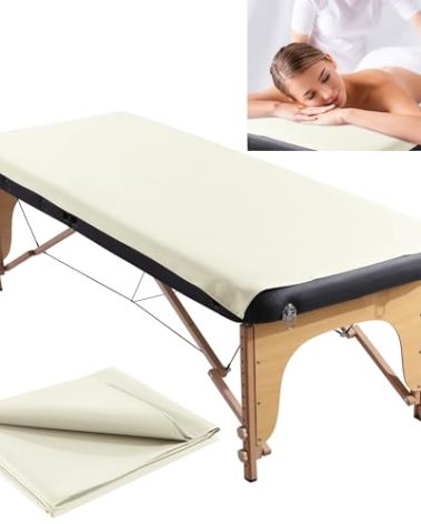 BALAPET Lash Bed Sheets Non-Sticky Sugaring and Waxing Pad Wipeable and Waterproof PU Leather Massage Table Cover Suitable for Grafting Eyelash Beds Massage Tables,SPA,Beauty(White)