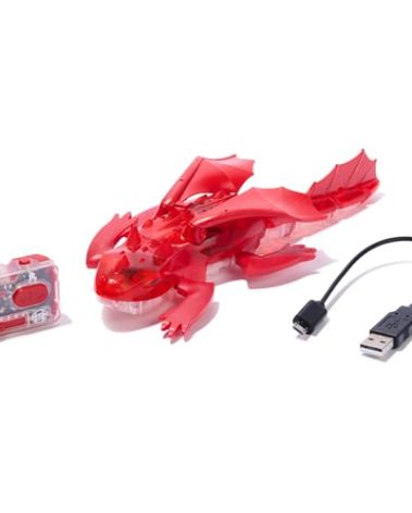 HEX Bots Remote Control Dragon, Rechargeable Robot Dragon Toys for Kids, Adjustable Robotic Dragon Figure Toys for Boys & Girls Ages 4 & Up, Red