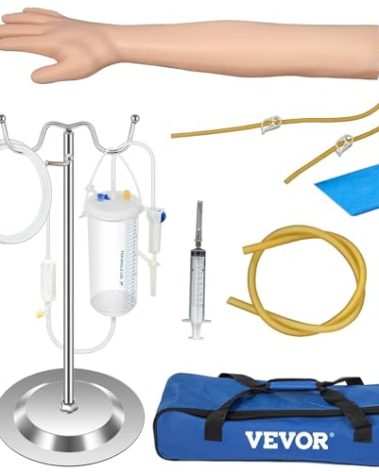 VEVOR Intravenous Practice Arm Kit Made of PVC Latex Material Phlebotomy Arm with Infusion Stand Practice Arm for Phlebotomy with a Storage Handbag IV Practice Arm Kit for Venipuncture Practice
