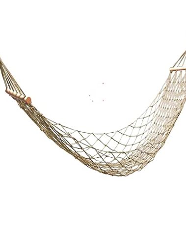 Cotton Rope Hammocks with Wood Spreader,Traditional Hand Woven Children Hammock for Outdoor, Indoor,Patio, Backyard,Accommodates One Person with a Weight Capacity of 220 lbs.