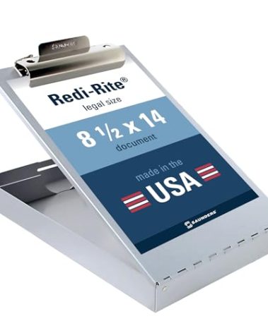 Saunders Recycled Aluminum Redi-Rite Storage Clipboard, Legal Size, 8.5 x 14-Inches (11019), Silver