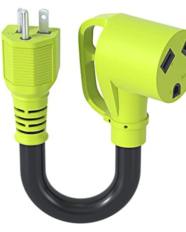 AOWEITOUR 20 Amp NEMA 5-20P to NEMA TT-30R Generator Adapter Cord, Outdoor Power Equipment for RV Trailer Camper with Handle,STW 12 AWG,ETL Listed(1FT)