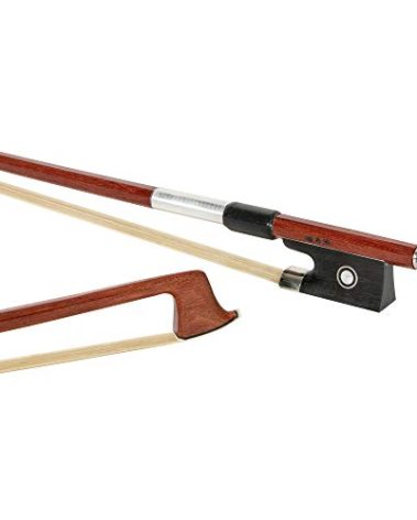 MI&VI NB-510 Brazilwood Violin Bow 4/4 (Full Size) with Ebony Frog | Octagonal Silver Mount | Well Balanced | Light Weight | Mongolian Horse Hair - MIVI Music