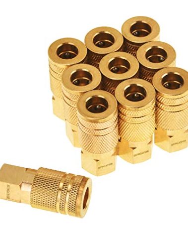 SUNGATOR 1/4'' Air Hose fittings, 10-Pack Brass 1/4 Inch NTP Female Industrial Coupler, 1/4'' Air Line Quick Connect Fittings for Auto Shop, Compressor Hose Repair Kit, 1/4 Inch NTP Coupler