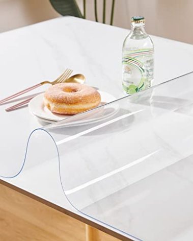 Leffora Clear Table Cover Protector 40 x 54 Inch, 1.5mm Thick Plastic Desk Protector Mat, Rectangular Waterproof PVC Placemats, Transparent Mat for Kitchen, Dresser, Writing Desk, Dining Room Table