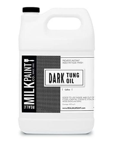 Real Milk Paint, Dark Tung Oil for Wood Finishing, Cutting Boards, Outdoor Furniture, Butcher Blocks, Wood Flooring, Food Grade, Waterproof, 1 Gallon