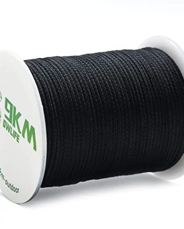 9KM DWLIFE Black Kevlar Cord, High Tensile Strength, Flame Resistant, Braided Fishing Line, Wind Chime String, Kite Line, Camping, Model Rocket, Outdoor Survival Strong String (1500lb 3.5mm 100Ft)