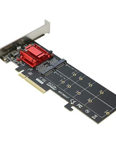 Dual NVMe PCIe Adapter, RIITOP M.2 NVMe SSD to PCI-e 3.1 x8/x16 Card Support M.2 (M Key) NVMe SSD 22110/2280/2260/2242/2230