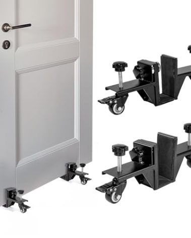 2 PCS Heavy Door Installation Dolly,Door Installation Tool，0-2.12in Door Installation Kit Hold up to 500 lbs，Door Lifter Tool with Rotating for Pre-Hung、Slab and Front Doors