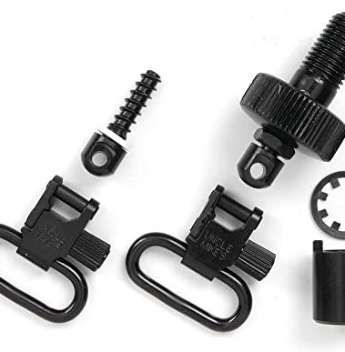 Uncle Mike's Quick Detach Moss 500 Bolt Set Sling Swivels (Blued, 1-Inch), Black