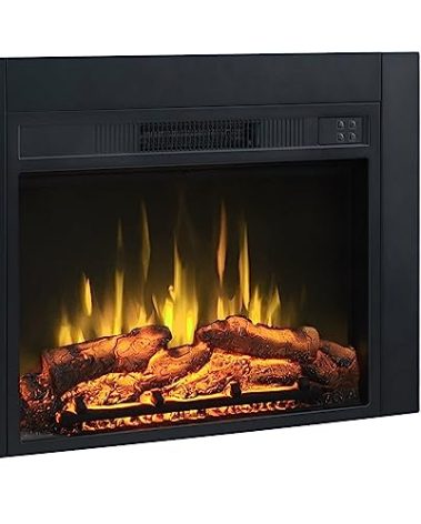 Efiretric® Adam Electric Fireplace Insert with Front Trim Kit, 23" W x 17" H (EF447) with Front Trim Kit, 1500W Heater, Remote Control and Timer