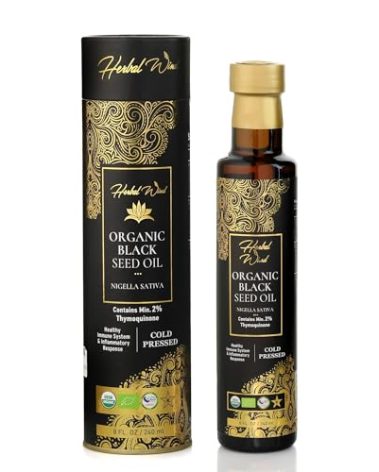 Herbal Wind Black Seed Oil: Cold Pressed USDA Organic Black Seed Oil Liquid - Turkish Nigella Sativa Black Cumin Seed Oil with Min. 2% Thymoquinone for Immune Support, Joint Health and More - 8 Fl Oz