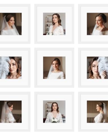 BSRHOME 12x12 Picture Frame Set of 9, Display Pictures 8x8 with Mat or 12x12 without Mat, Multi Collage Gallery Square Photo Frames for Wall or Tabletop, White