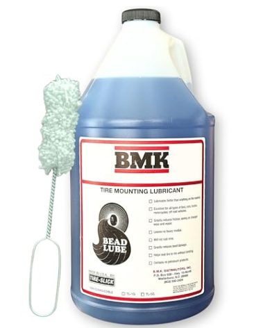 BMK Distributors Tire Mounting Lubricant (1 Gal.) with Applicator, Made in USA, Tire Bead Sealant for Tires and Wheels, Biodegradable, Universal for Cars, Trucks, Motorcycles