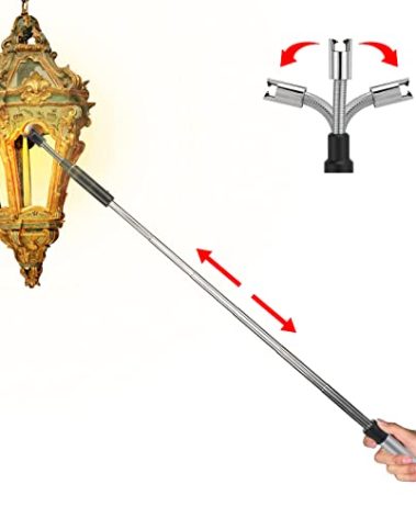 Electric Long Lighter, Retractable Length (11.4in-27.55in), Lgnition Port Can be Rotated 360°, Rechargeable via USB, lighters Suitable for Lighting Candles, barbecues, fireplaces, fire pits, etc.