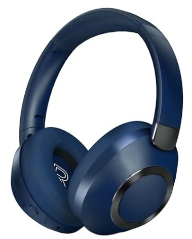 EAORUL Active Noise Cancelling Headphones, 100H Playtime Headphones Wireless Bluetooth, Bluetooth Headphone with Microphone, Over- Ear Wireless Headphone with Deep Bass for Travel (Blue)