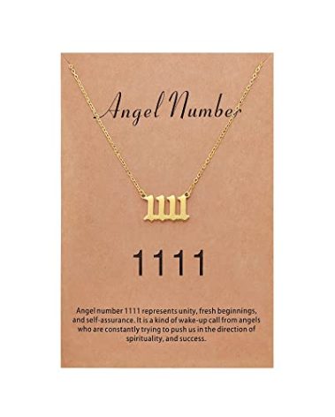 Sunique Angel Number Necklace for Women 1111 Necklace Numerology Jewelry Gifts for Women Gold Plated