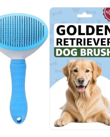 Golden Retriever Dog Brush - Double-Sided Grooming Tool for Shedding & Detangling | Gentle Deshedding & Dematting for Thick Coats | Premium Pet Brush for Long-Haired Dogs