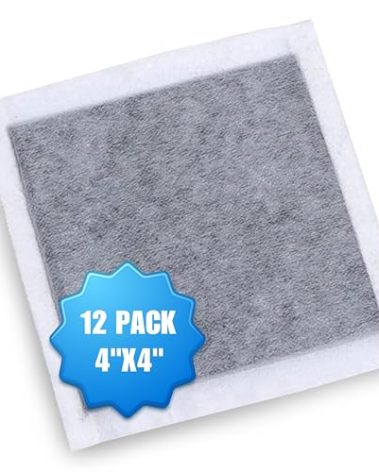 SMELLRID Activated Charcoal Odor Absorbent Pads – 12 Unscented Adhesive (4"x4") Charcoal Pads for Body Odor, Shoes, Underwear & On-the-Go Eliminator