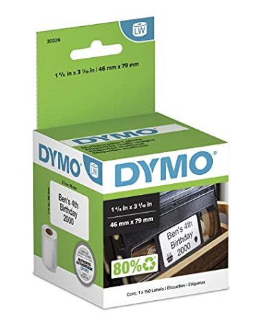 DYMO Authentic LW Video Top Labels, DYMO Labels for LabelWriter Label Printers, 1-4/5" x 3-1/10", 1 Roll of 150