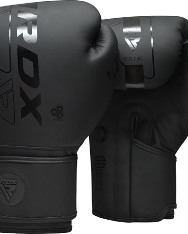 RDX Boxing Gloves, Pro Training Sparring, Maya Hide Leather, Muay Thai MMA Kickboxing, Men Women Adult, Heavy Punching Bag Focus Mitts Pads Workout, Ventilated Palm, Multi Layered, 8 10 12 14 16 18 Oz