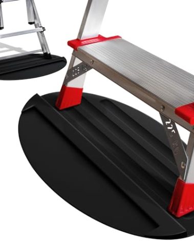 Extension Anti-Skid Ladder Stop Mat, 27"x15.7" Non-Slip Rubber Stabilizer Pad Anti-Slip Ladders Aid Stopper, Floor Protection Stepladder Telescoping Accessories (Black)