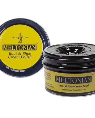 Meltonian Cream Shoe Polish - Boot Polish, Leather Shoe Polish Oil Based with Beeswax - Restores & Protects, 60+ Colors, Black