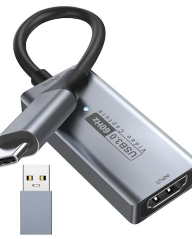 Newhope Video Capture Card, 4K HDMI to USB C 3.0 Capture Card, 1080P HD 60fps Live and Record Video Audio Grabber for Gaming, Streaming, Teaching, Video Conference