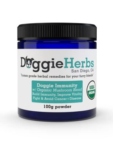 Doggie Herbs Ultimate K9 Immunity Blend- TCM Doctor Formulated Immune Booster- Blend of Organic Herbs & Mushroom Complex- Human Grade Powder for Seasonal Allergies & Systemic Health- 100% Herbal