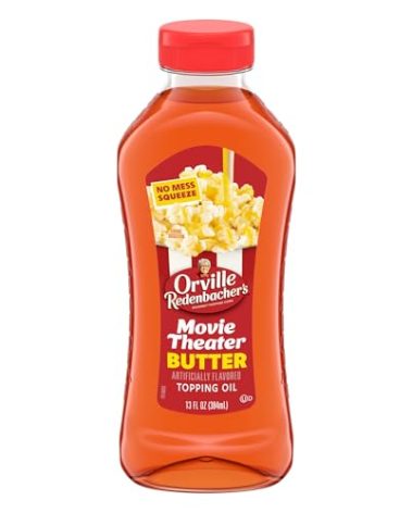 Orville Redenbacher's Movie Theater Butter Flavored Topping Oil, Movie Night Supplies, 13 fl oz.
