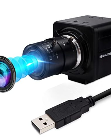 IFWATER USB Camera 1080P High Speed 260fps 2.8-12mm 4X Optical Zoom Lens 2MP USB Webcam Manual Close up Zoom in and Out,UVC Computer Comference Golf Swing Camera for Raspberry Pi Windows Mac