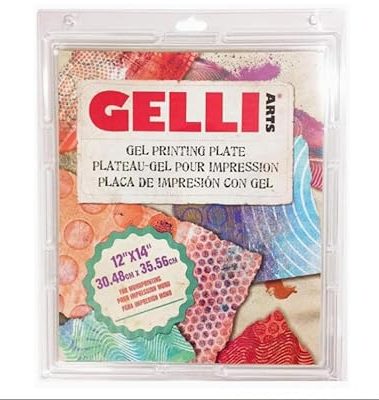 Gelli Arts Gel Printing Plate - Art, Crafts, Printmaking with Stencils & Stamps, Clear, Reusable Monoprinting Plate, Easy to Clean, Non-Toxic, and Beginner Friendly, 12" x 14"