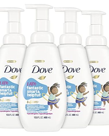 Dove Foaming Body Wash 4 Count For Kids Cotton Candy Hypoallergenic Skin Care, 13.5 Fl Oz