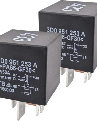 2-Pack 3D0951253A 433 Relay - 30A 12VDC 5-Pin SPDT Automotive Relay - Compatible with Select VW/Audi Vehicles (for Passat, A4) - Fixes Fuel Pump, Ignition & P0688/P0234 Codes