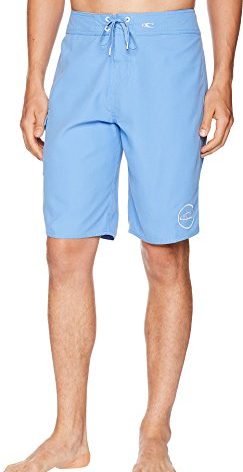 O'NEILL Men's 21 Inch Solid Boardshorts - Water Resistant Swim Trunks for Men with Quick Dry Stretch Fabric and Pockets,Fountain Blue,36