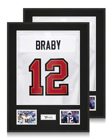 CCDCC Aluminum Jersey Frame Display Case 2 Pack, Lightweight & Durable Metal Jersey Frame with Mat, Pinboard, Shatterproof Plexiglass & Hanging Kit for Football Baseball Basketball Soccer Hockey Shirt