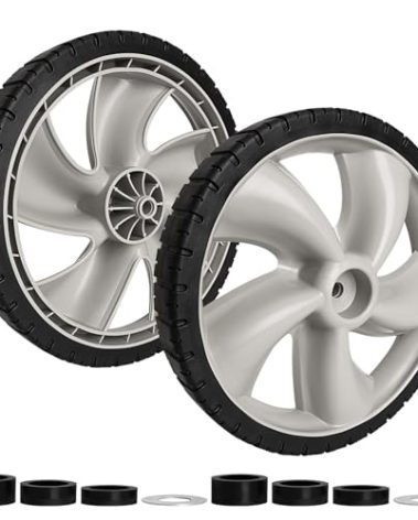 Replacement 490-324-0002 Rear Wheels for Craftsman Lawn Mower - 12-Inch Mower Wheels Tires Compatible with Poulan, Brute, Hon da, Hu sqvarna, Yard Machines Walk Behind Mowers, 2 Pack