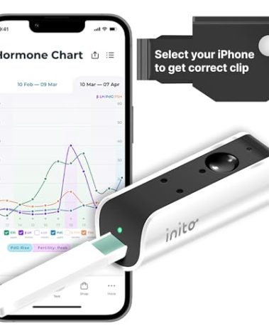 Inito Fertility Monitor & Hormone Tracker for Women | Estrogen, LH, PdG (Urine Metabolite of progesterone), FSH | Track and Confirm Ovulation | Includes 15 Strips (Compatible with iPhone Xr / 11)