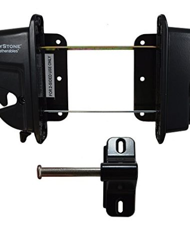 Weatherables Keystone 2-Sided Key-Lockable Gate Latch – Zinc Diecast Metal Heavy Duty Gate Latch with Self-Latching Gate Lock, Made for Easy Installation on Metal, Wood & Vinyl Fences, Keyed Alike