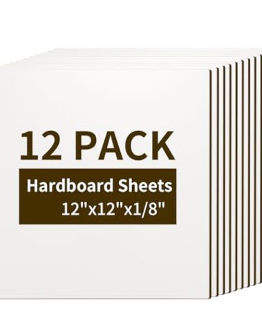 PYD Life 12 Pack Sublimation Hardboard Blanks MDF Wood Sheets Bulk White 12" x 12",1/8" Thick(3 mm) for Custom Coasters Photo Frames,for Xtool Glowforge 40 W Cutting Machine DIY Projects