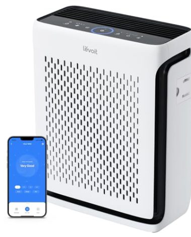 LEVOIT Air Purifier for Home Large Room Up to 1073Ft² with Air Quality Monitor, AHAM VERIFIDE, Smart WiFi, Washable Pre-Filter, HEPA Sleep Mode for Pets, Allergies, Dust, Pollen, Vital 100S-P, White
