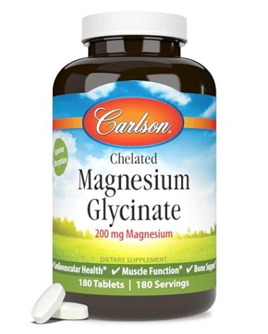 Carlson Chelated Magnesium 200mg, 180 Tablets