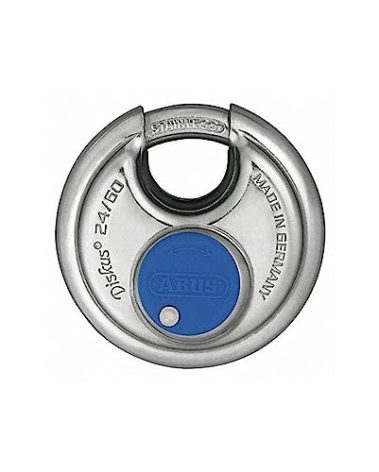 ABUS 24IB/60 Diskus Storage Padlock with 2 Keys for Outdoor, Storage, Marine, 2.36in (60mm) Wide, Keyed Different