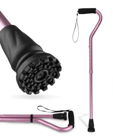 GPTCAMP Walking Cane and Walking Stick for Men Women,Lightweight Folding Canes with Offset Soft CushionedHandle,Adjustable&Collapsible,Mobility & Leg Surgery Recovery(Pink)