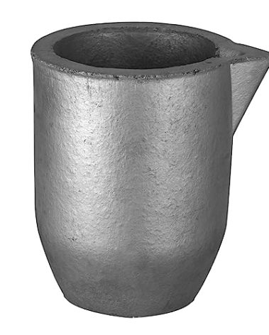 QNK #6 6kg Clay Graphite Crucible w/Pour Spout for Metal Melting Casting Refining Gold Silver Copper Brass Aluminum