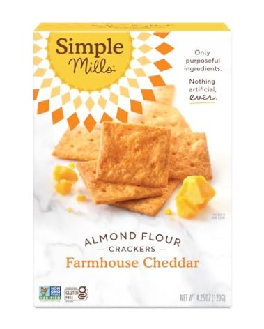 Simple Mills Almond Flour Crackers, Farmhouse Cheddar - Gluten Free, Healthy Snacks, 4.25 Ounce (Pack of 1)