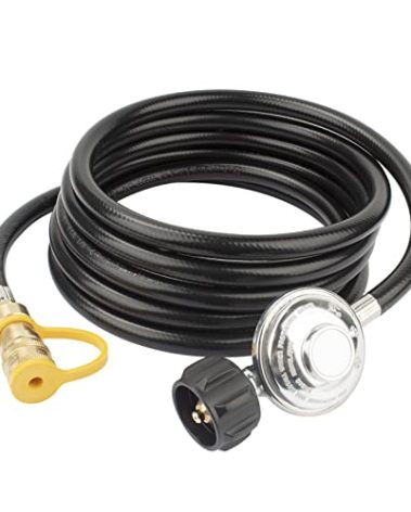 F271803 12ft Propane Heater Adapter Hose with Regulator,for Heater Big Buddy Indoor Outdoor Heater,3/8 inch Female Quick Connect x QCC1 Propane Tank Connection