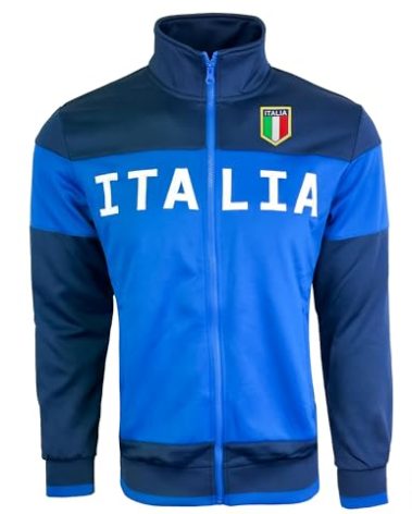 Just 4 Kicks Boy's Italy Jacket, Full Zip Italia Soccer Track Jacket Youth Sizes (YM)
