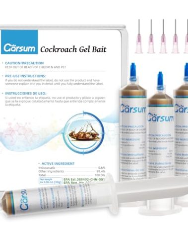 Garsum Cockroach Gel Bait 1 Box (4 Tubes x 30 Grams), Roach Killer Indoor Infestation Home and Outdoor Use